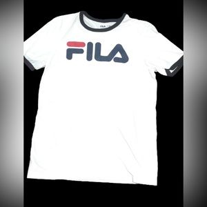 👚Fila Classic White w Black Logo Retro Tee T-Shirt S